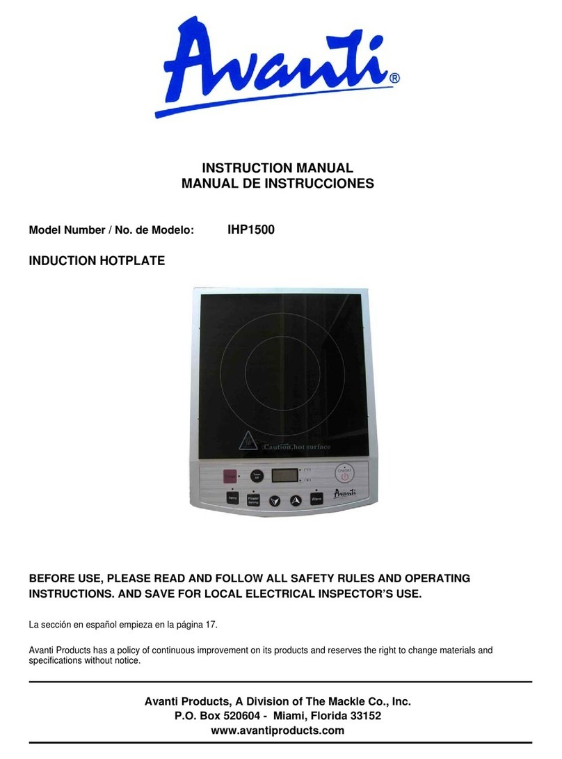 Avanti IHP1500 User manual