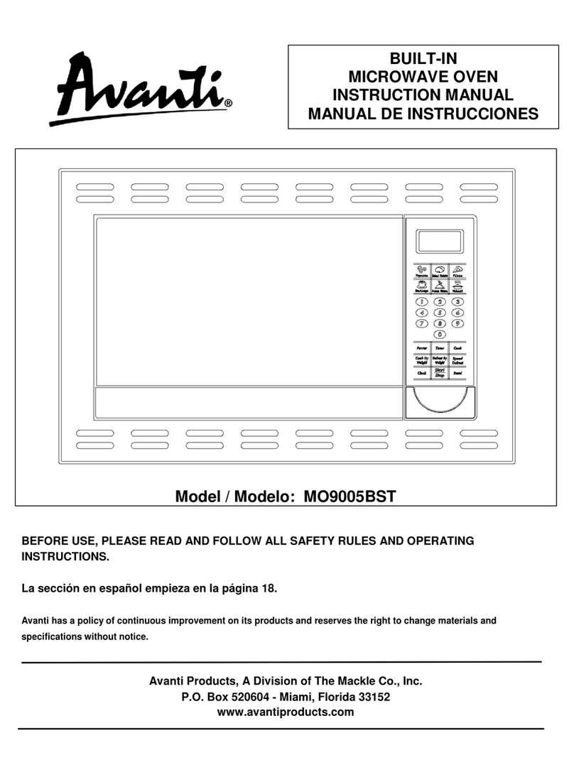 Avanti MO9005BST instruction manual