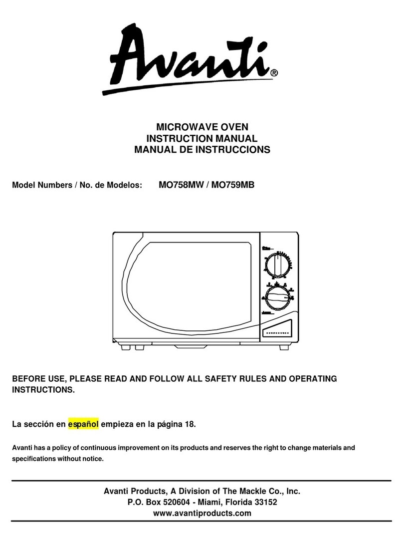 Avanti MO758MW instruction manual