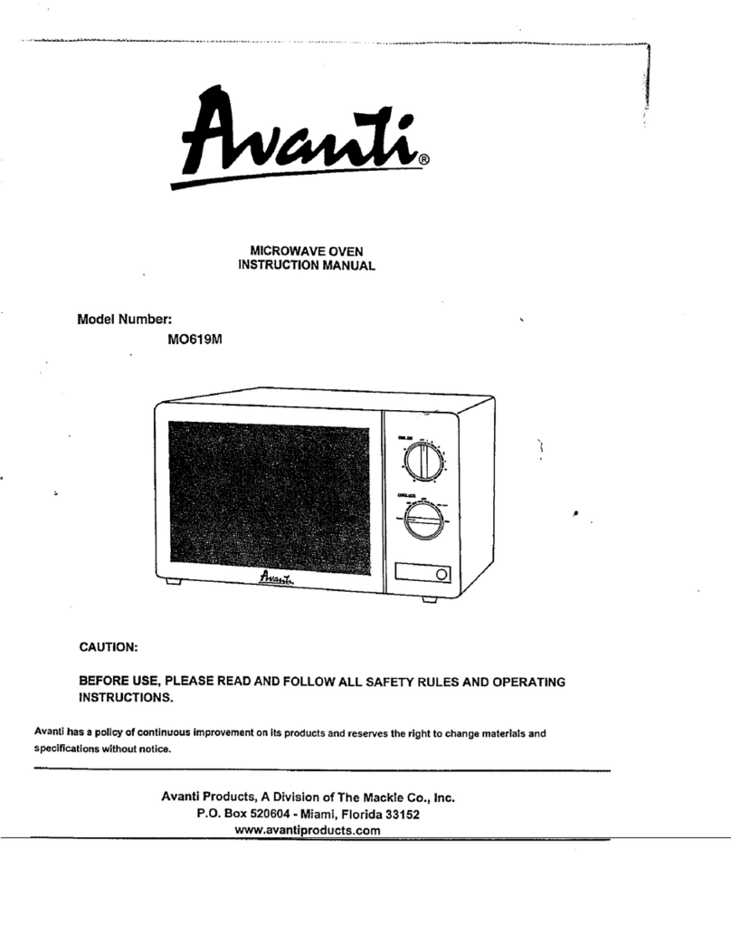 Avanti MO619M User manual Avanti MO619M User manual