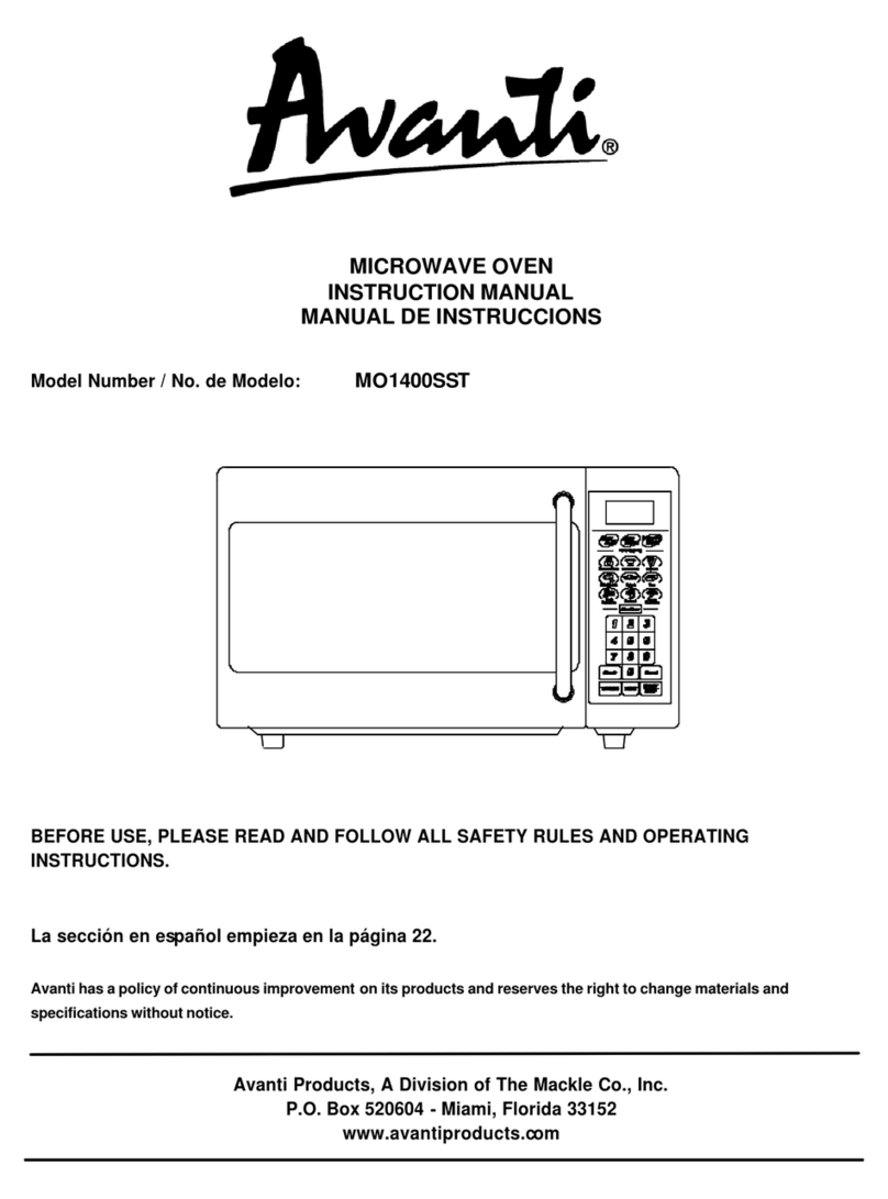 Avanti MO1400SST User manual