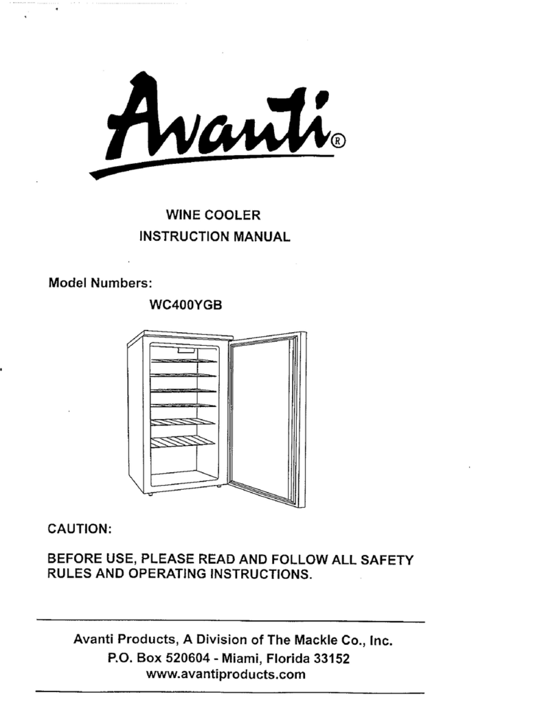 Avanti WC400YGB User manual Avanti WC400YGB User manual