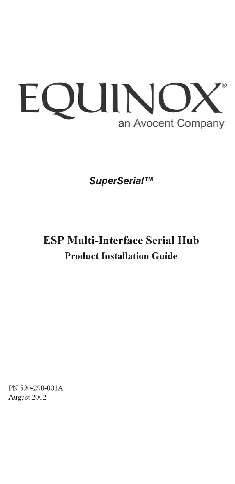 Avocent ESP Multi-Interface Serial Hub SuperSerial User manual Avocent ESP Multi-Interface Serial Hub SuperSerial User manual