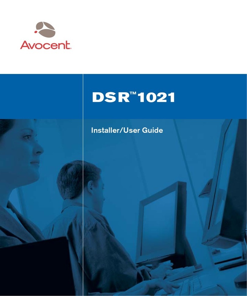 Avocent DSRTM 1021 Installation and maintenance instructions