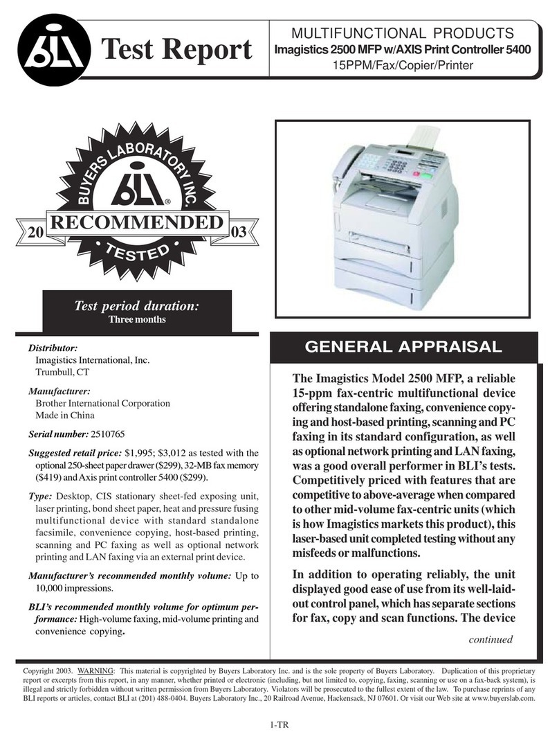 Axis Imagistics 2500 MFP Test report
