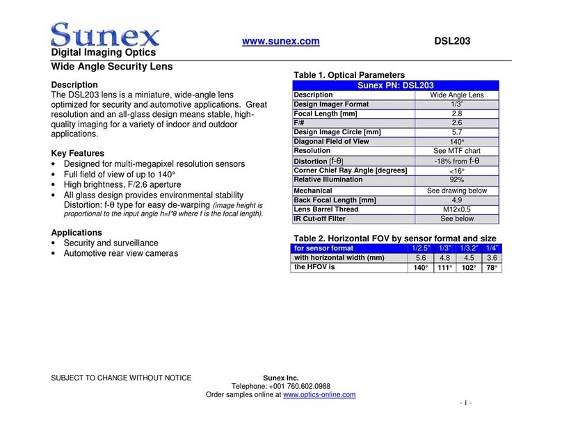 Sunex Wide Angle Lens DSL203 specification