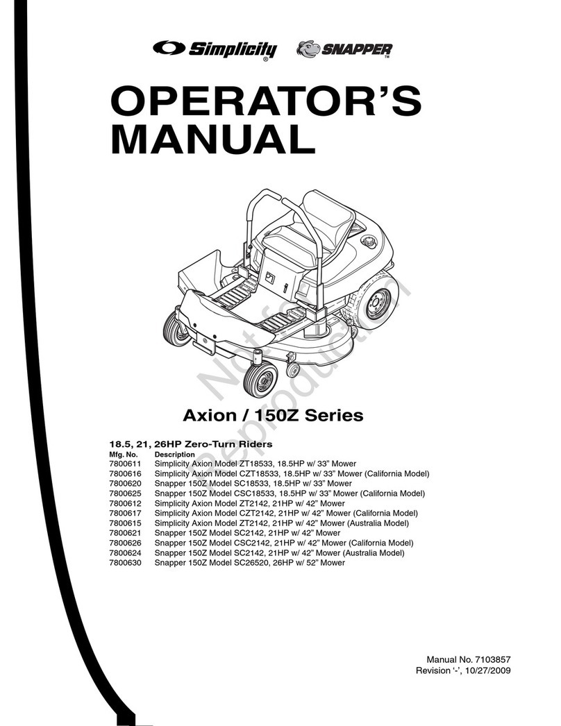 Briggs & Stratton Simplicity Axion CZT2142 User manual Briggs & Stratton Simplicity Axion CZT2142 User manual