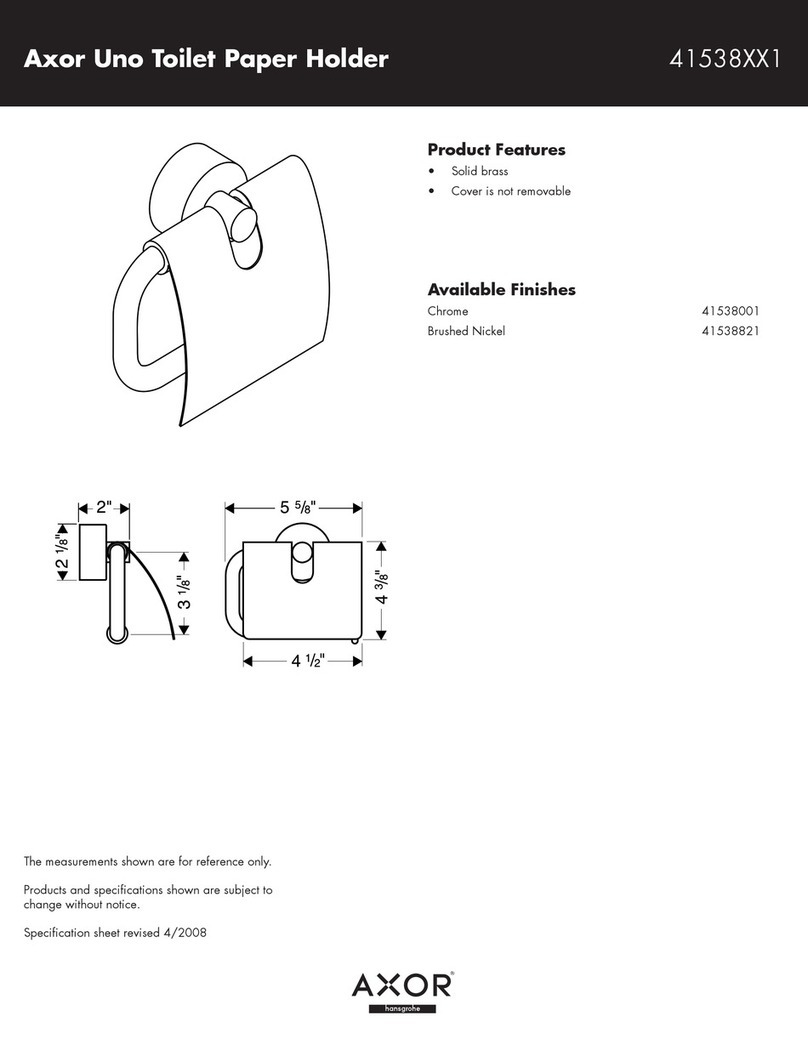 Axor 41538001 Specification sheet Axor 41538001 Specification sheet