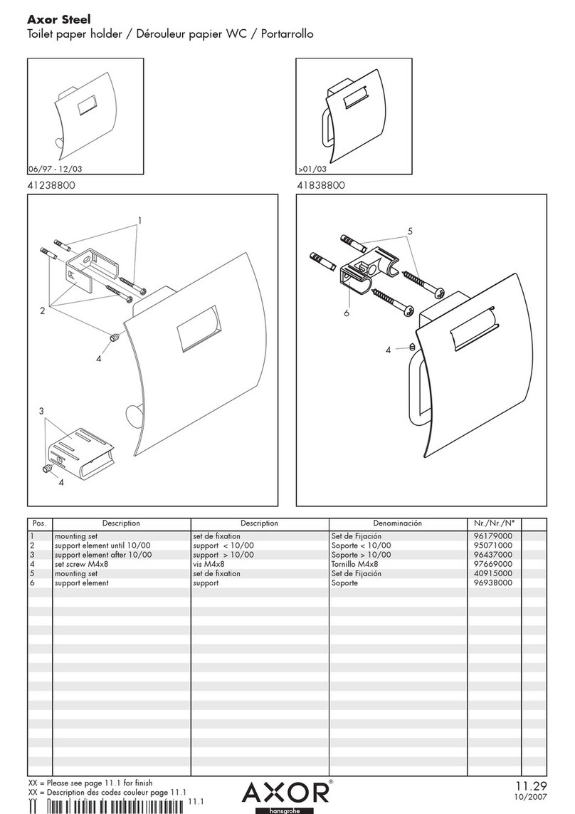 Axor 41238800 Specification sheet