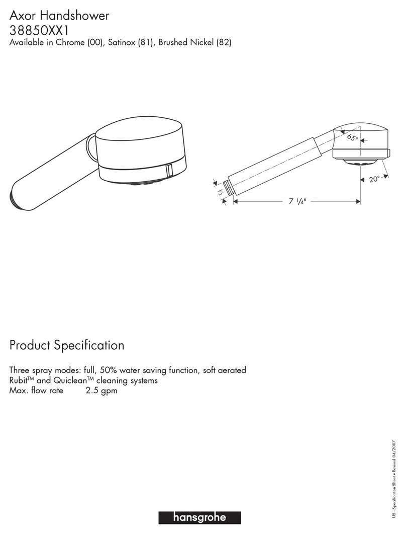 Axor 38850XX1 User manual Axor 38850XX1 User manual