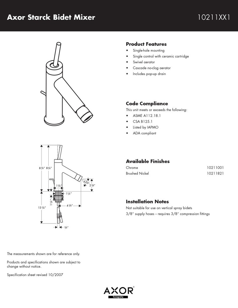 Axor 10211XX1 User manual