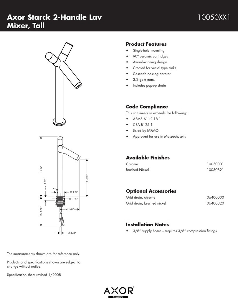 Axor Brushed Nickel 10050821 User manual
