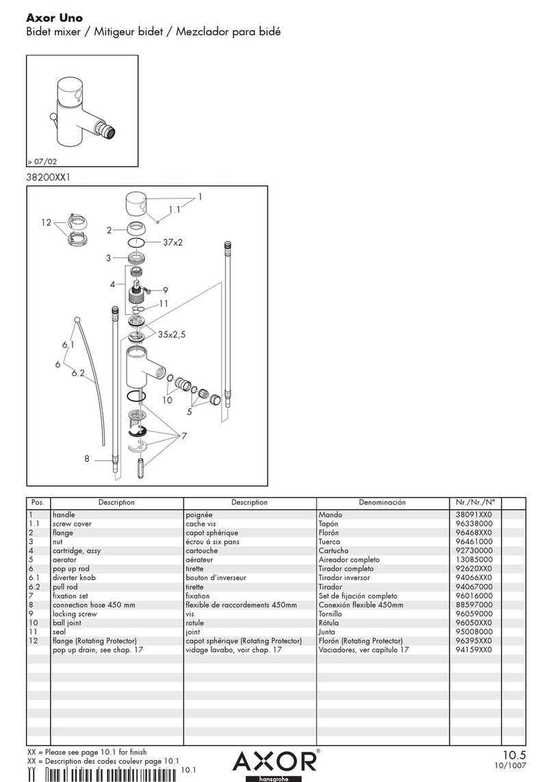 Axor Axor Uno 38200XX1 User manual