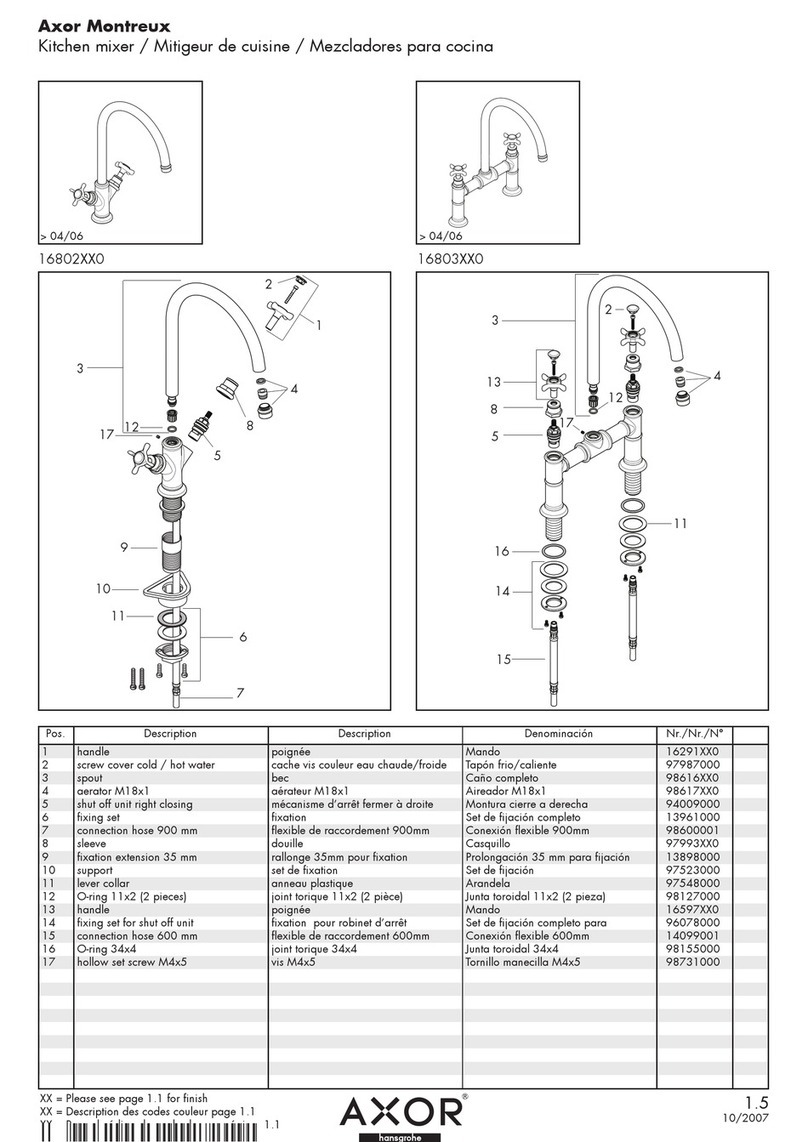 Axor Axor Montreux 16802XX0 User manual