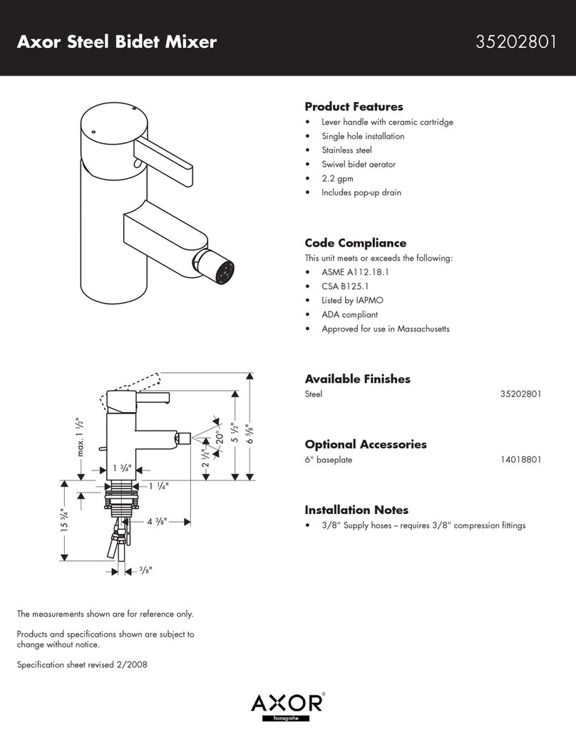 Axor 6" Baseplate 14018801 User manual