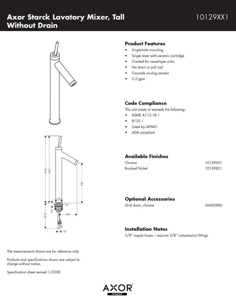 Axor Starck 10129XX1 User manual Axor Starck 10129XX1 User manual