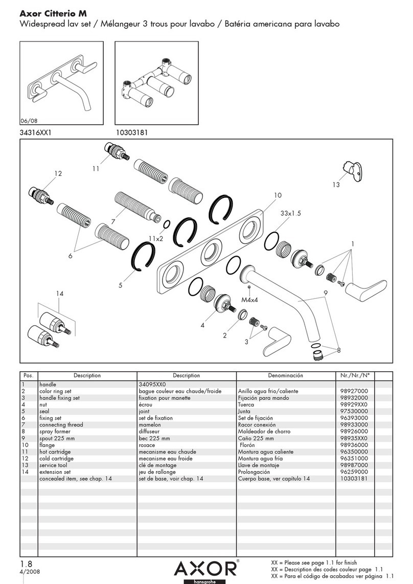 Axor Citterio M 34316XX1 User manual