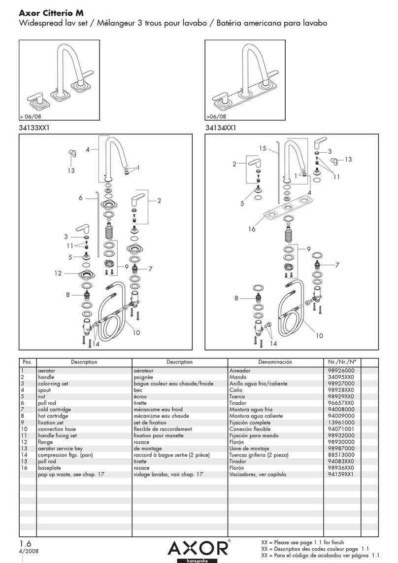 Axor Citterio M 34133XX1 User manual Axor Citterio M 34133XX1 User manual