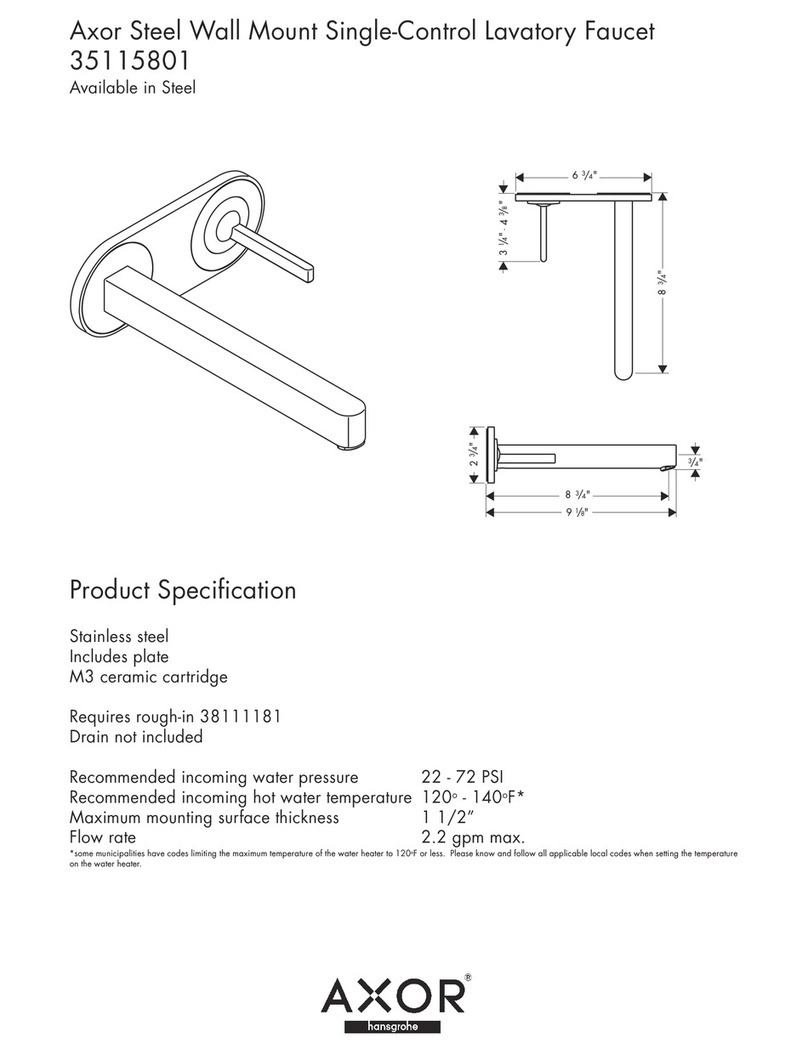 Axor Axor Steel Wall Mount Single-Control Lavatory Faucet... User manual