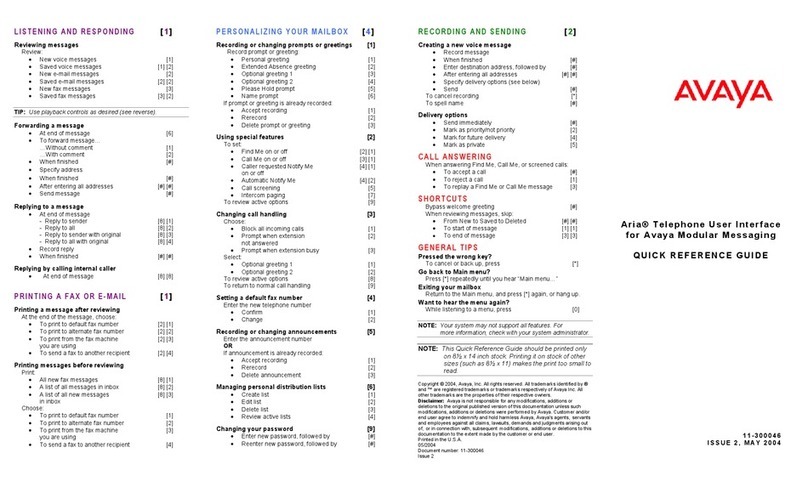 Avaya Aria User manual