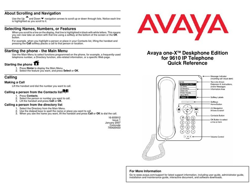 Avaya 9610 User manual