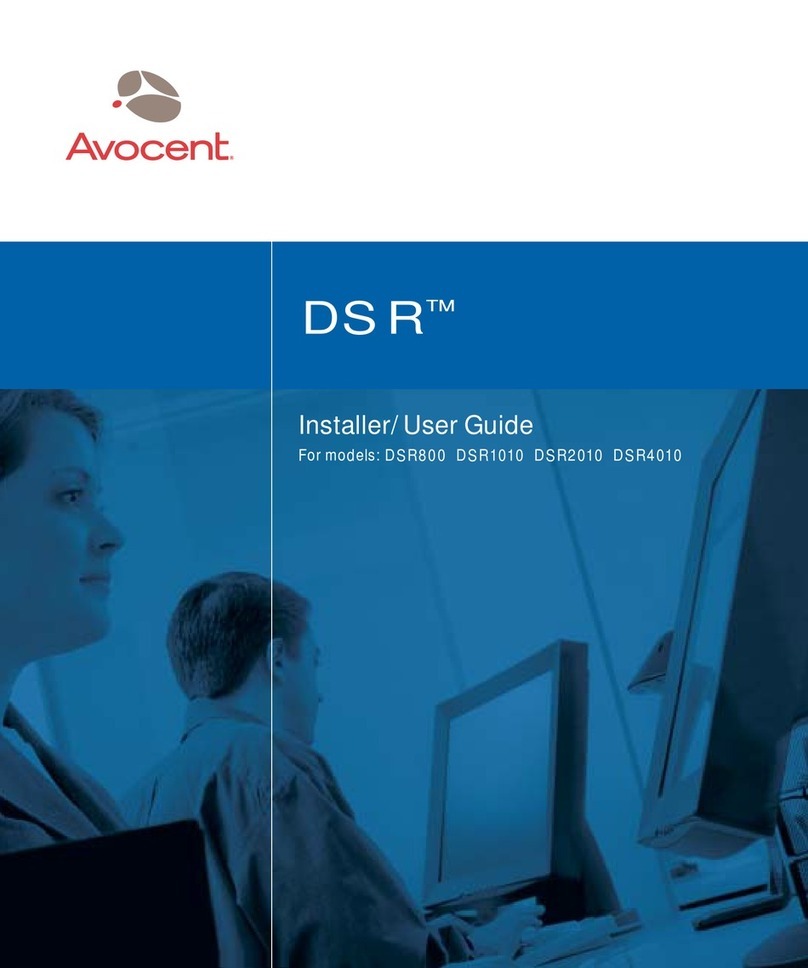 Avocent DSR Series DSR1010 Installation and maintenance instructions Avocent DSR Series DSR1010 Installation and maintenance instructions
