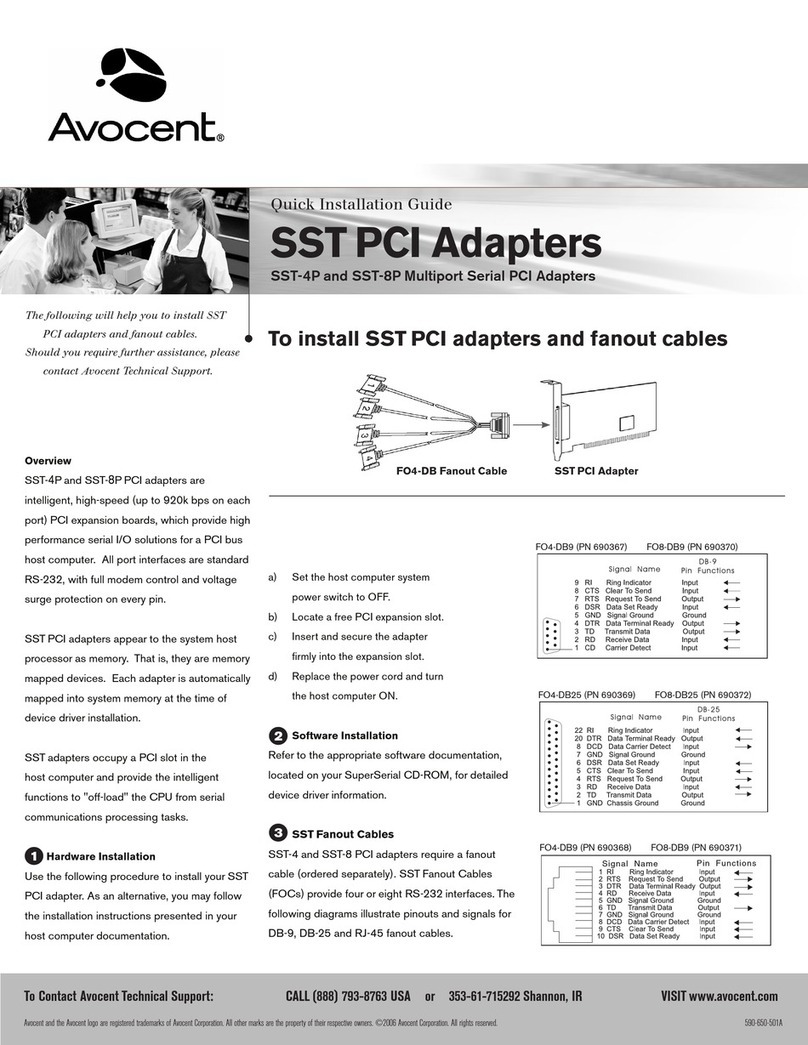 Avocent Equinox Multiport SST-8P Quick installation guide Avocent Equinox Multiport SST-8P Quick installation guide