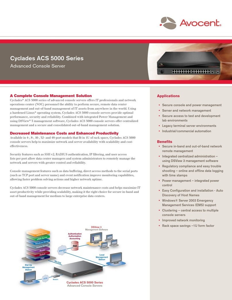 Avocent Cyclades ACS 5000 SERIES User manual
