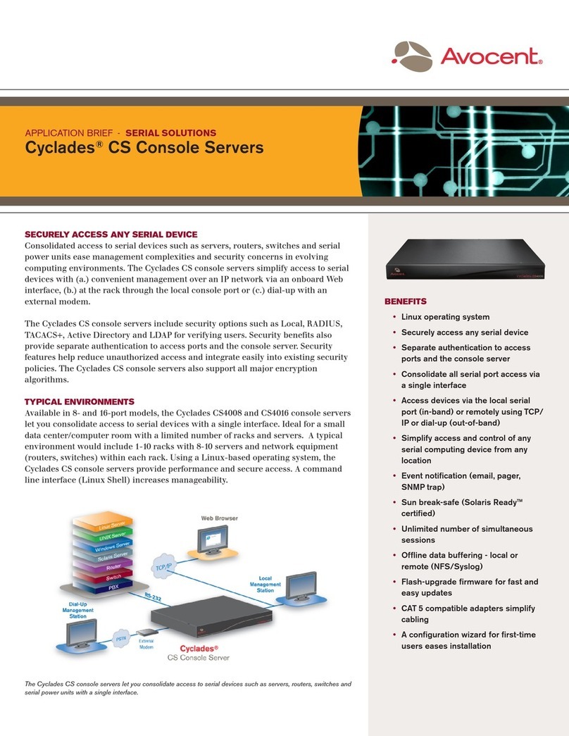 Avocent Cyclades CS CCS4008-001 datasheet
