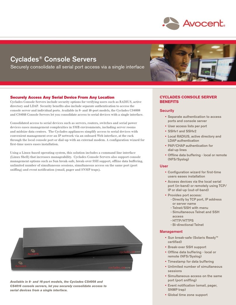 Avocent Cyclades CS4008 User manual
