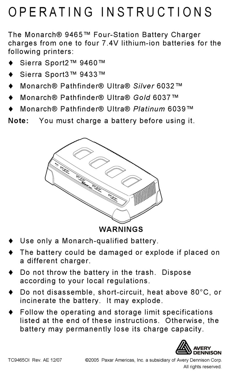 Avery Dennison MONARCH 9465 operating instructions