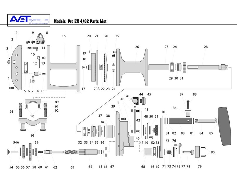 Avet Reels Fishing Reel Pro EX 4/02 parts list