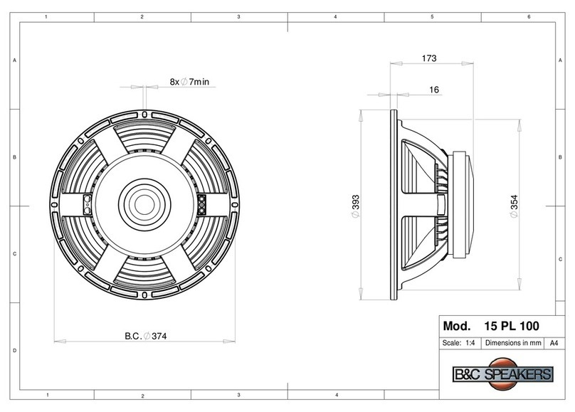 B&C Speakers Woofer 15PL100 Guide