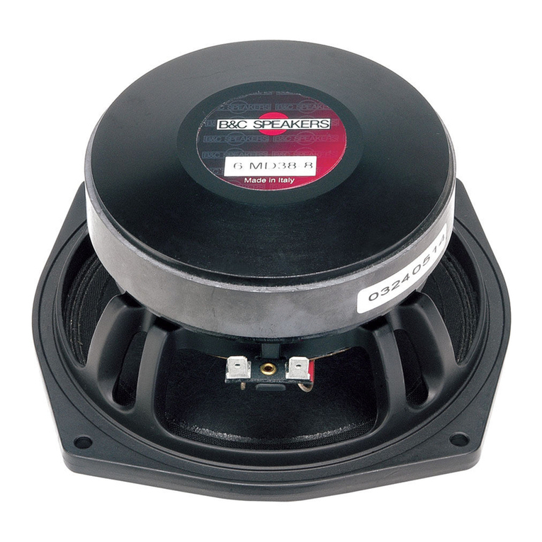 B&C Speakers Midrange 6MD38 User manual