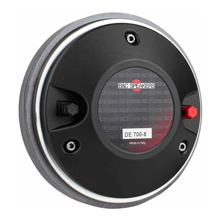 B&C Speakers Hf Compression Drivers DE 700 Specifications