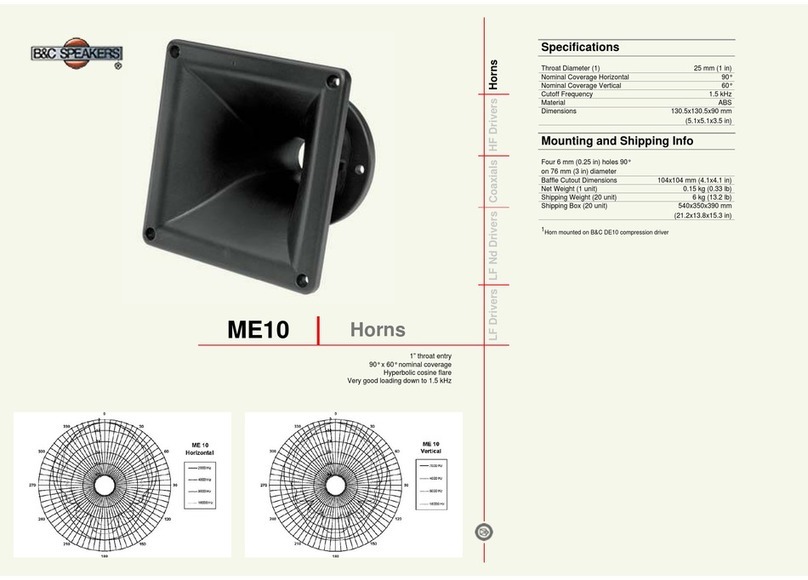 B&C Speakers Horns ME10 User manual