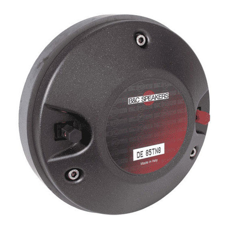B&C Speakers Hf Compression Drivers DE85 Specifications