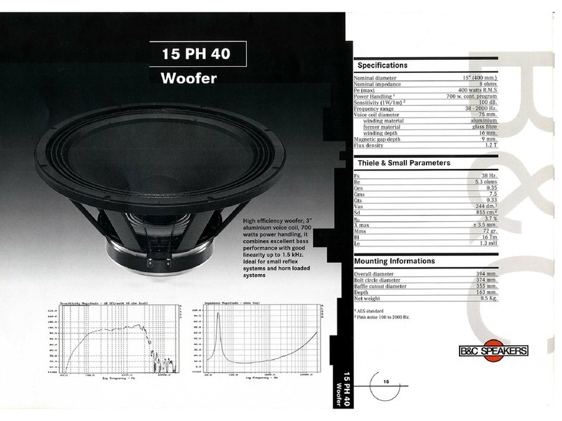 B&C Speakers 15 PH 40 User manual