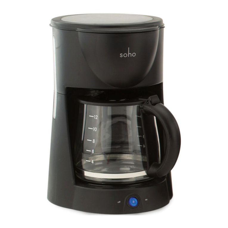 Back to Basics Soho Coffeemaker User manual