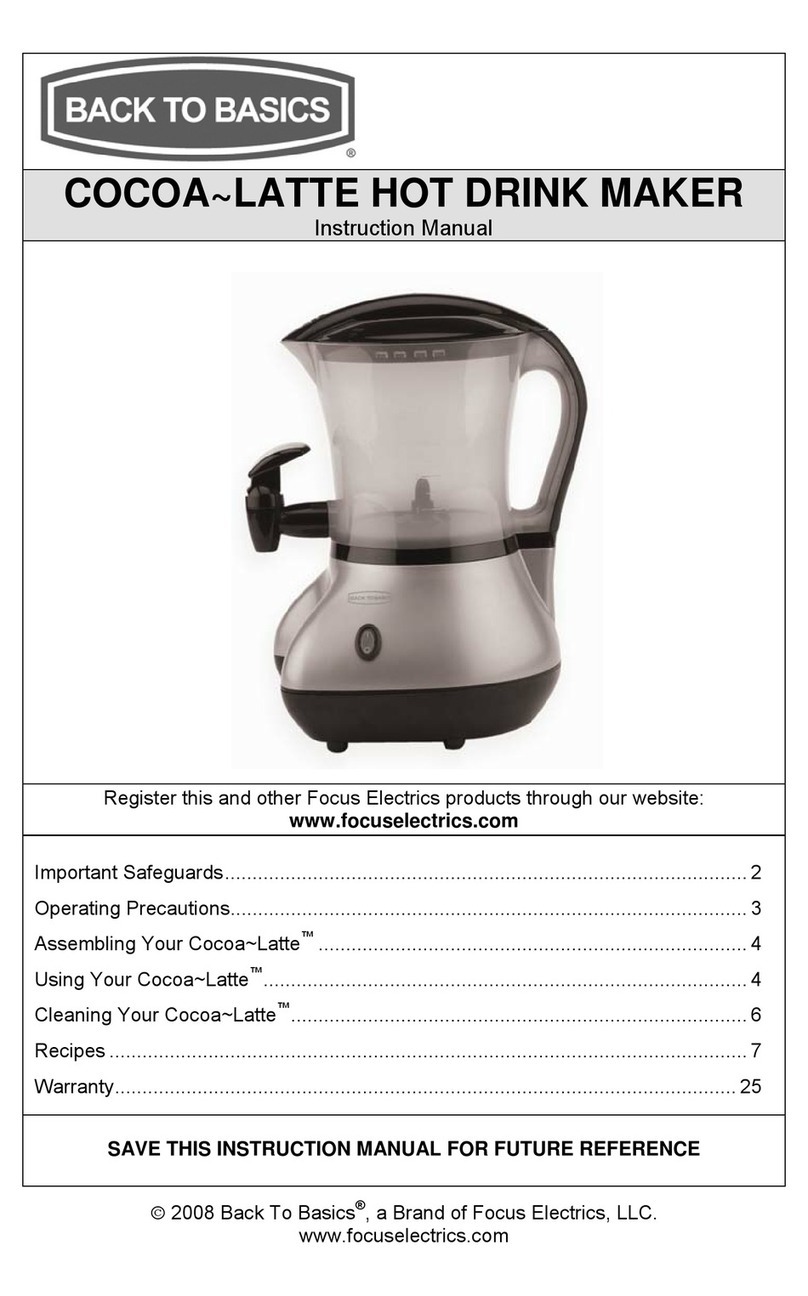 Back to Basics Coffeemaker User manual