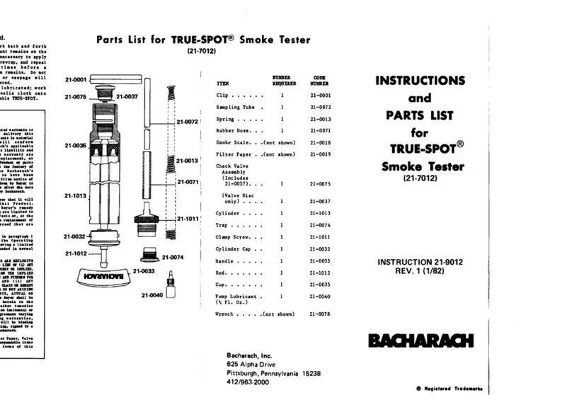 Bacharach True-Spot 21-7012 Instructions and parts list