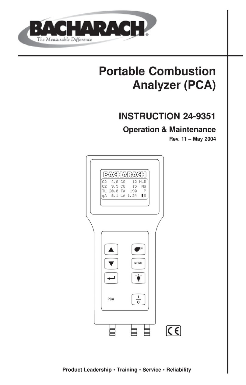Bacharach Portable Combustion Analyzer 24-9351 Operating & maintenance instructions