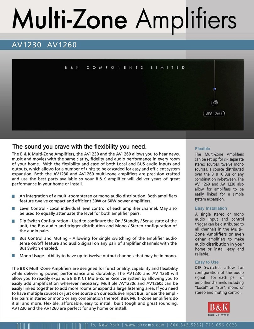 B&K AV1230 Specification sheet