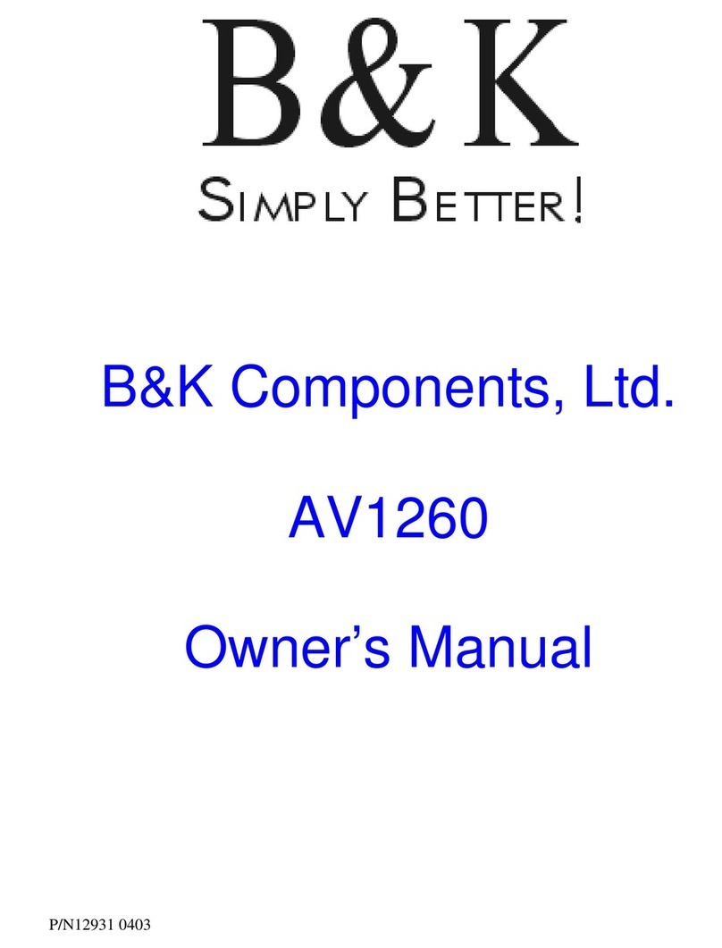 B&K AV1260 User manual