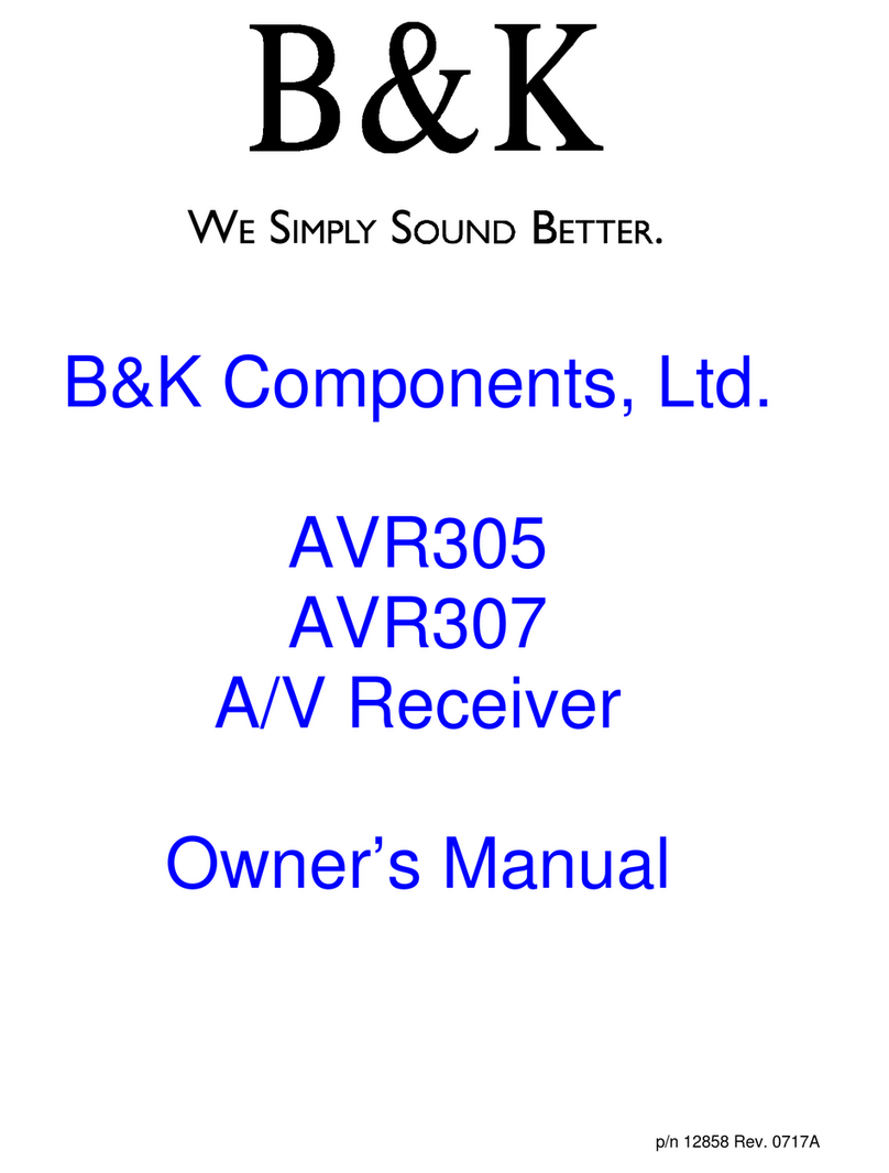 B&K AVR305 User manual