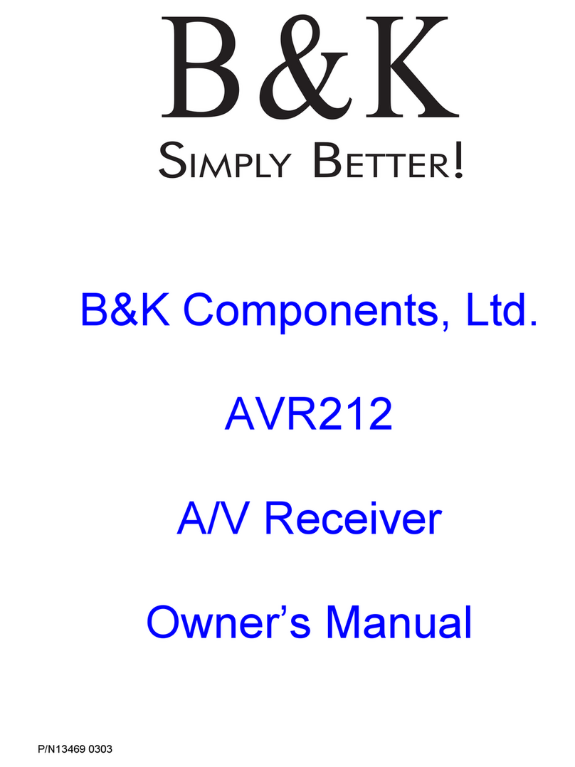 B&K AVR212 User manual