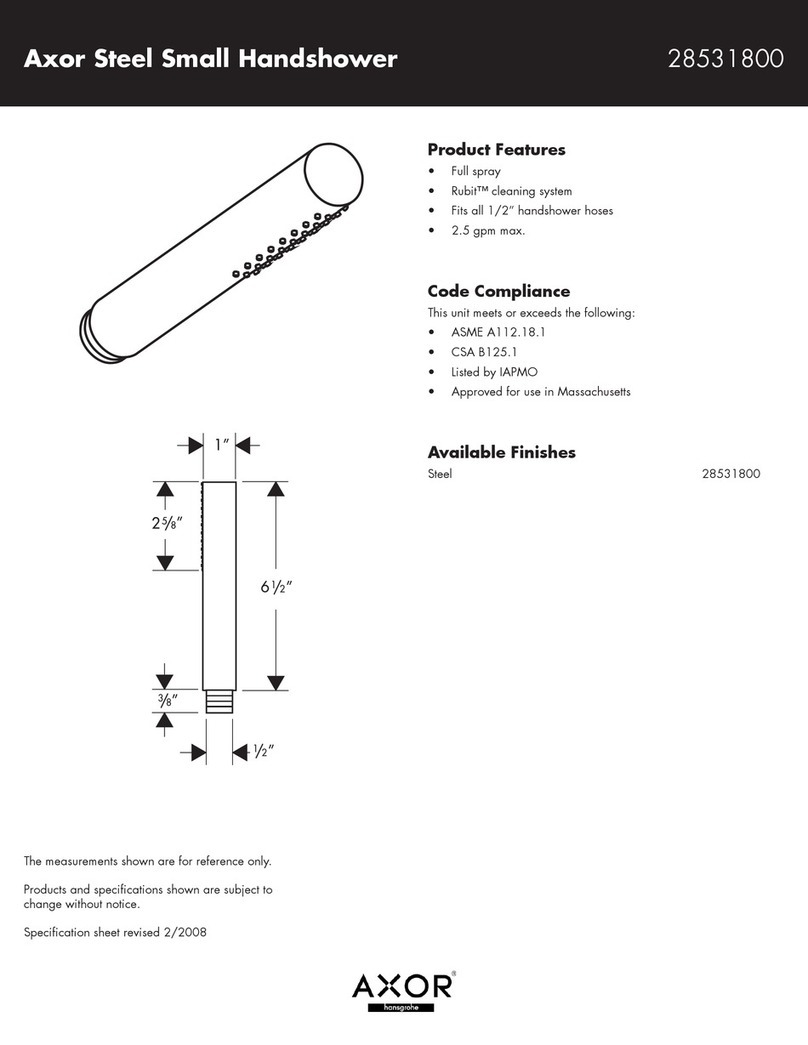 Axor Steel Small Handshower 28531800 User manual