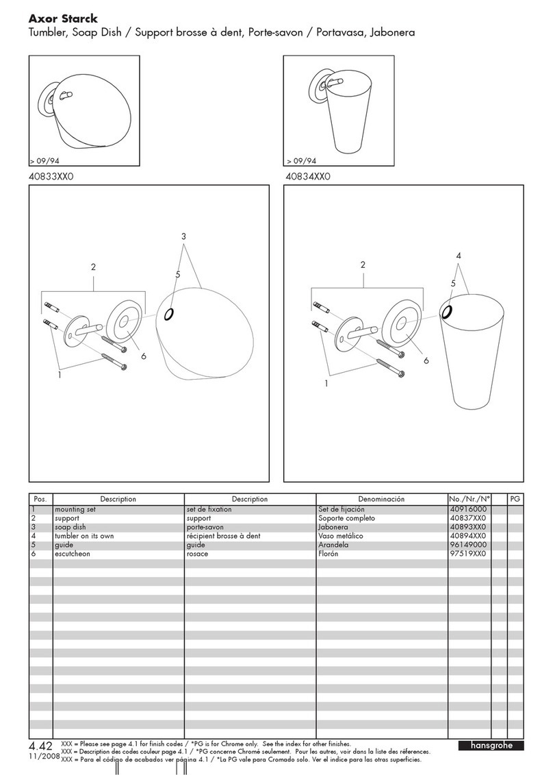 Axor Starck 40833XX0 installation instructions