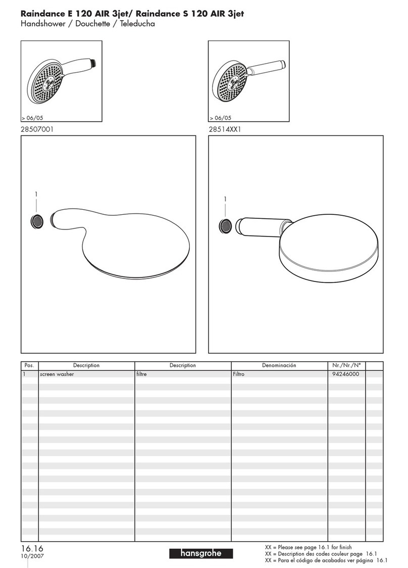 Axor Raindance E 120 parts list