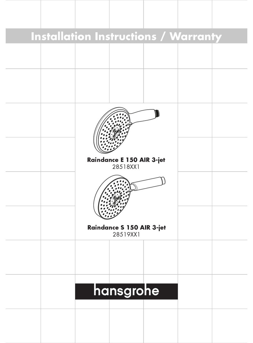 Hans Grohe Raindance S 100 AIR 3-Jet Installation instructions / warranty